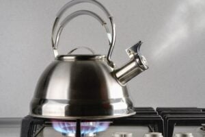 Kettle boiling on the hob